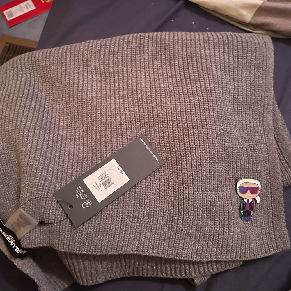 Grey Karl lagerfeld winter scarf
